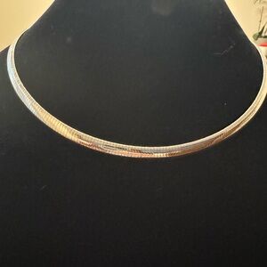 Milor Italy Stainless Steel Snake Chain Necklace – Sleek Silver Tone, 17’’